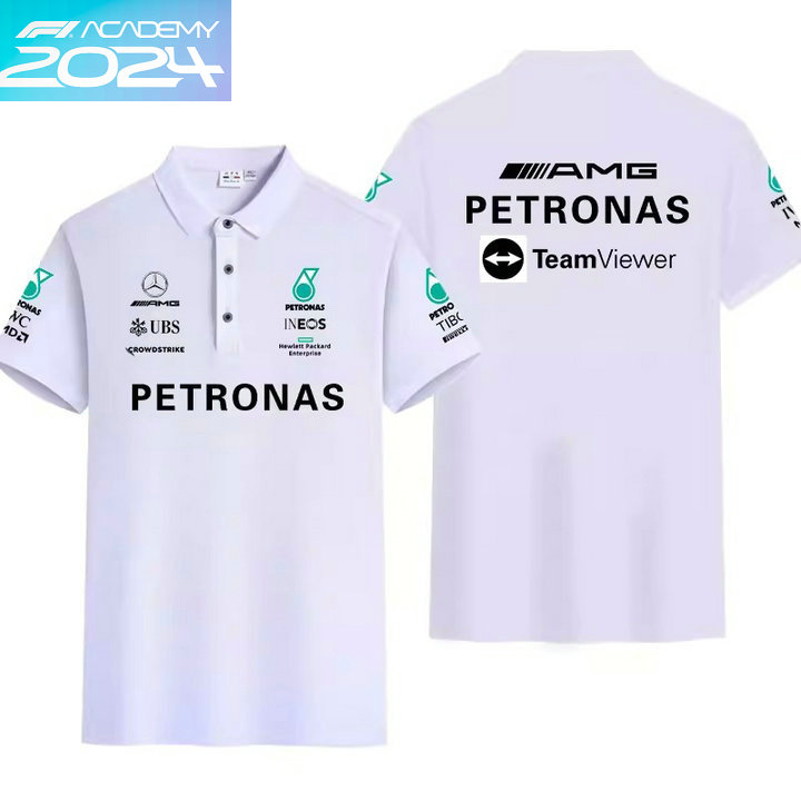 2024 Polo Mercedes-AMG Petronas Manche Courte Coton Couleur Unie